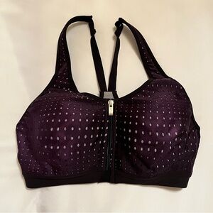 Victoria's Secret Dark Purple Zip-Front Knockout Sports Bra size 34B